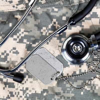 Stethoscope and dog tags